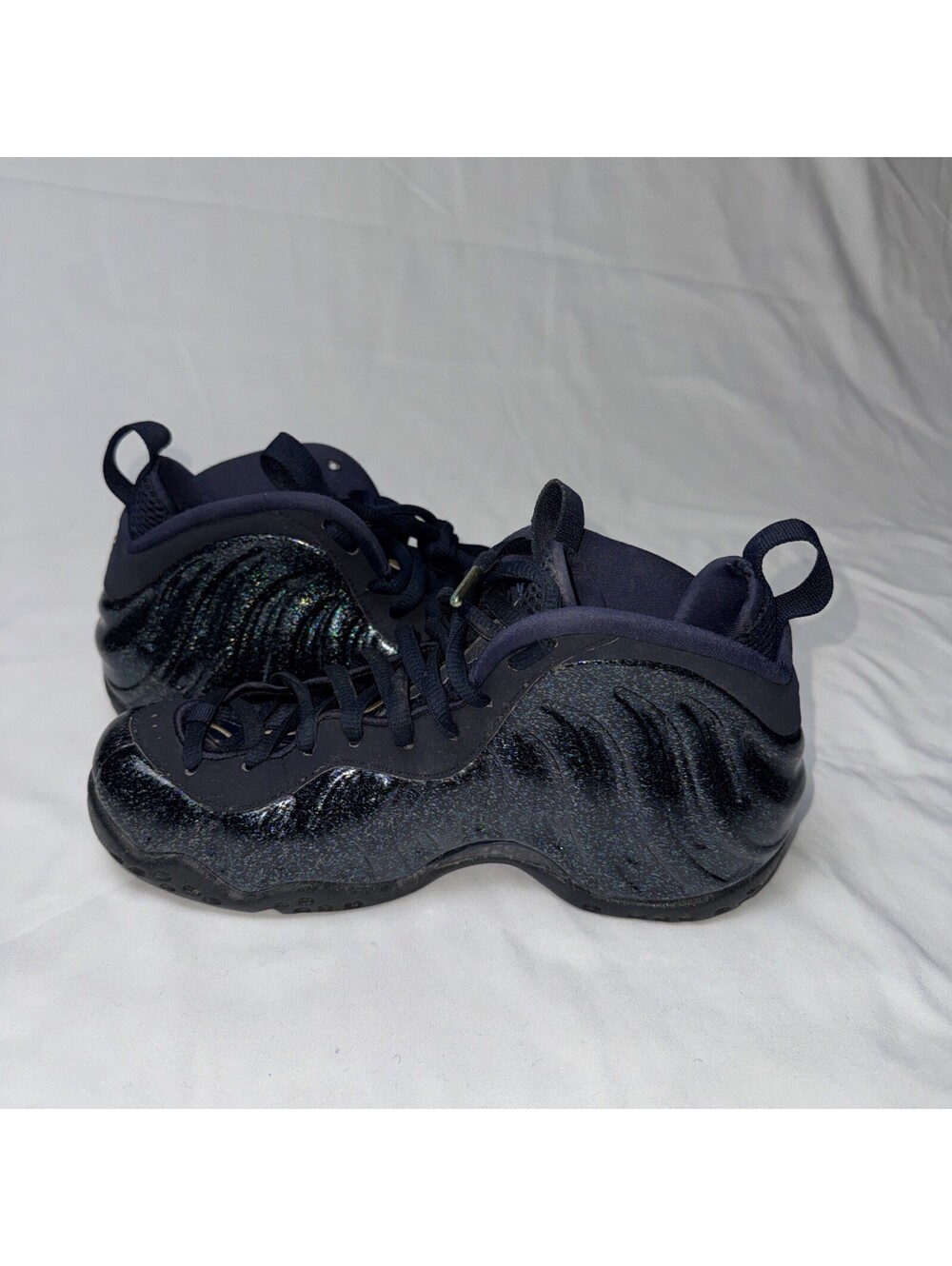 Womens Nike Air Foamposite Glitter Obsidian Blue Black